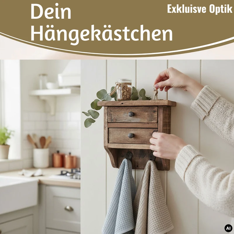 Vintage Küchenregal Dehli 25cm hängend mit 2 Haken Gewürzregal Wandregal Wandboard
