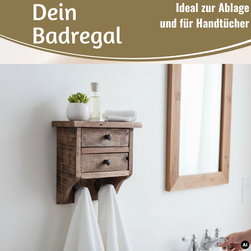 Vintage Küchenregal Dehli 25cm hängend mit 2 Haken Gewürzregal Wandregal Wandboard