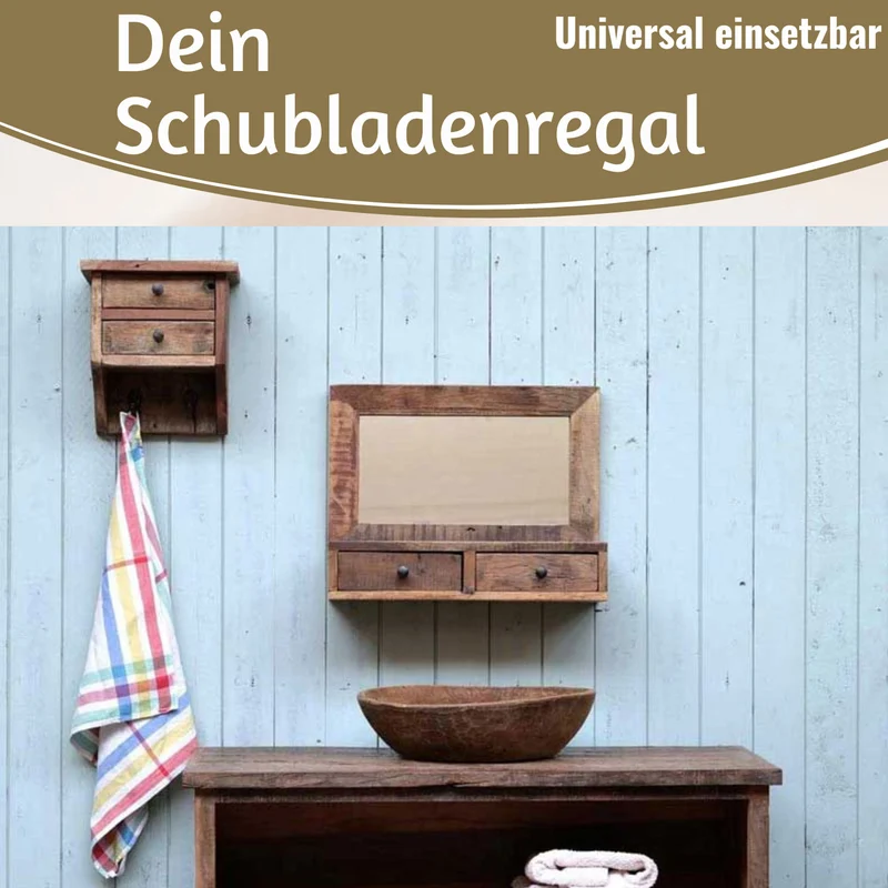 Vintage Küchenregal Dehli 25cm hängend mit 2 Haken Gewürzregal Wandregal Wandboard
