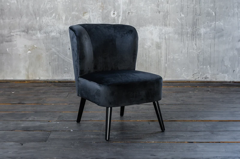 B-Ware KAWOLA Sessel MINGO Velvet schwarz
