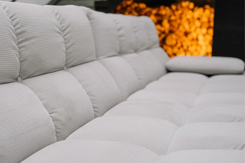 KAWOLA Sofa VIVIEN Ecksofa Feincord silber