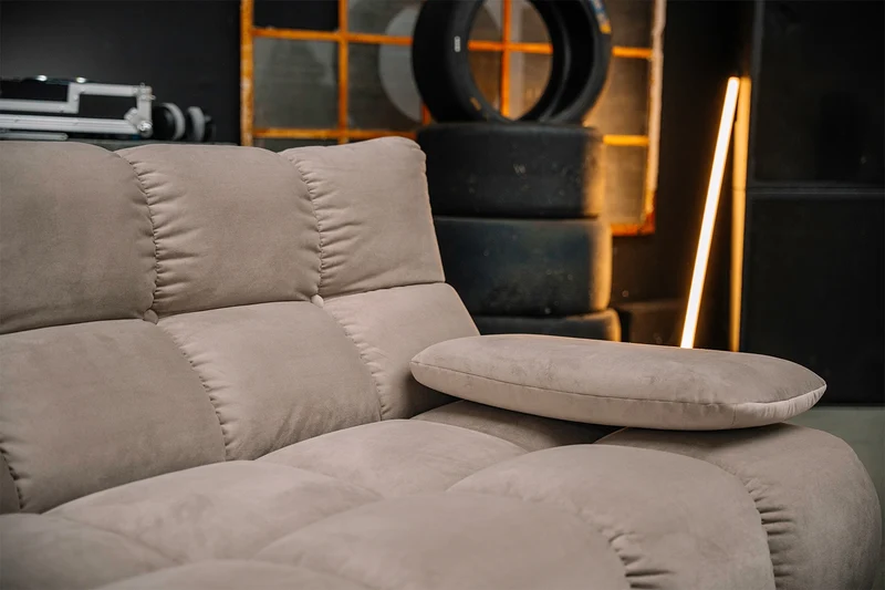KAWOLA Sofa VIVIEN Ecksofa Velvet sand
