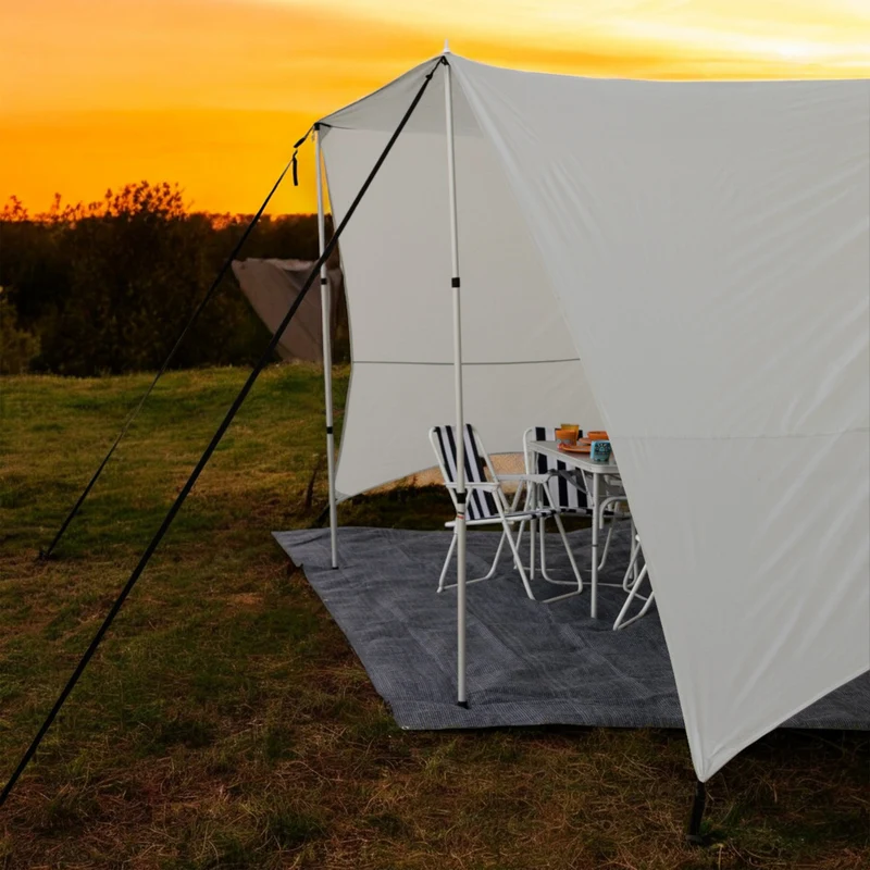 Sonnensegel 250x240 mit Seitenwand für Wohnwagen Wohmobil Vorzelt Camping Gestänge Sonnenschutz Reisevorzelt Busvorzelt 5000mm Wasserfest