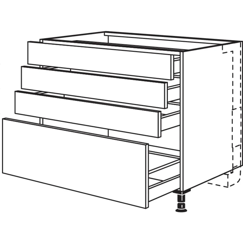 nobilia XL-Kochstellenschrank für Panorama-Kochfeldabzug mit vertikalem Motor KMP3SA120-X 120 cm