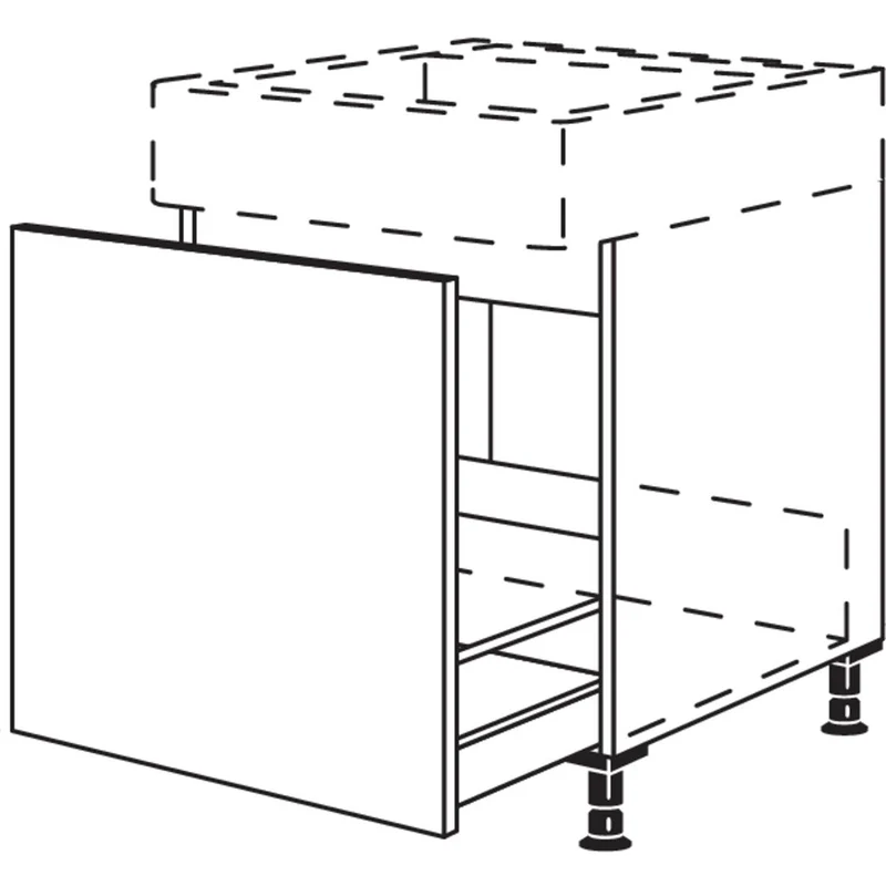 nobilia XL-Spülenschrank für bauseitige Wertstoffbehälter-Systeme SPUSTAK-BW60-X 60 cm
