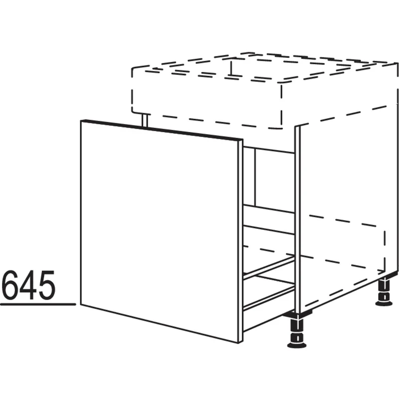 nobilia XL-Spülenschrank für bauseitige Wertstoffbehälter-Systeme SPUSTAK-BW60-X 60 cm