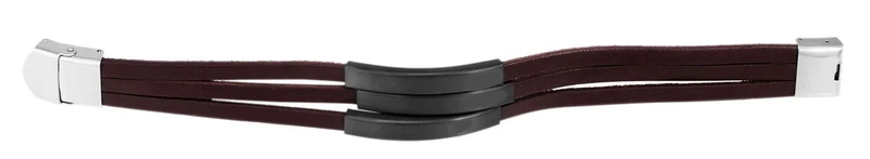 Elegantes Unisex Lederarmband 21cm Palma Dreifach Braun Gravurplatten Echtleder