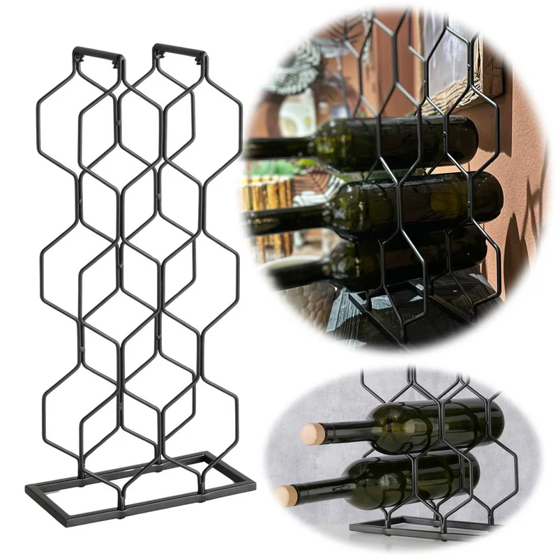 Weinregal Weinständer Metall 48cm für 8 Flaschen Flaschenregal Flaschenhalter