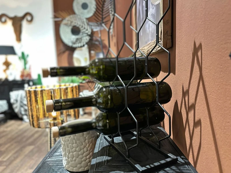 Weinregal Weinständer Metall 48cm für 8 Flaschen Flaschenregal Flaschenhalter