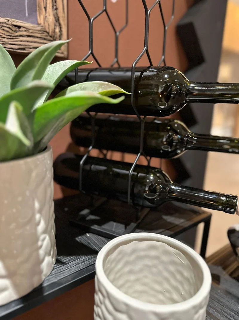 Weinregal Weinständer Metall 48cm für 8 Flaschen Flaschenregal Flaschenhalter