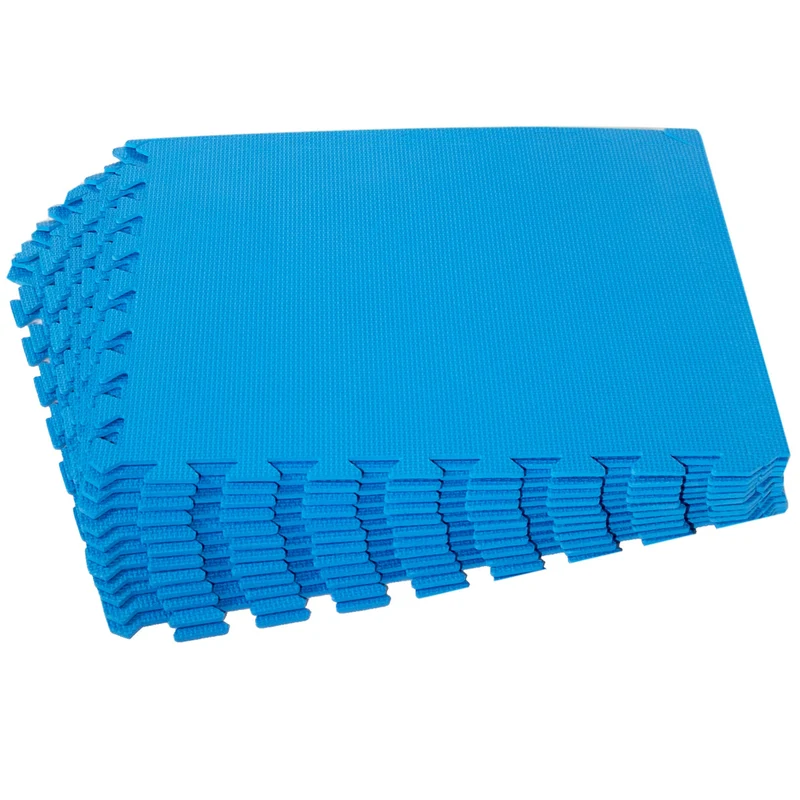 Poolunterlegmatte aus EVA in Blau - 0,5cm dick - 50x50cm - passend für spezielle Poolgrößen - Stecksystem in Puzzleform