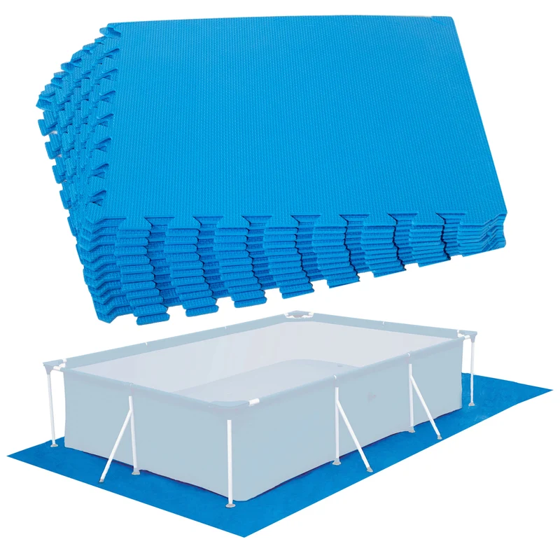 Poolunterlegmatte aus EVA in Blau - 0,5cm dick - 50x50cm - passend für spezielle Poolgrößen - Stecksystem in Puzzleform
