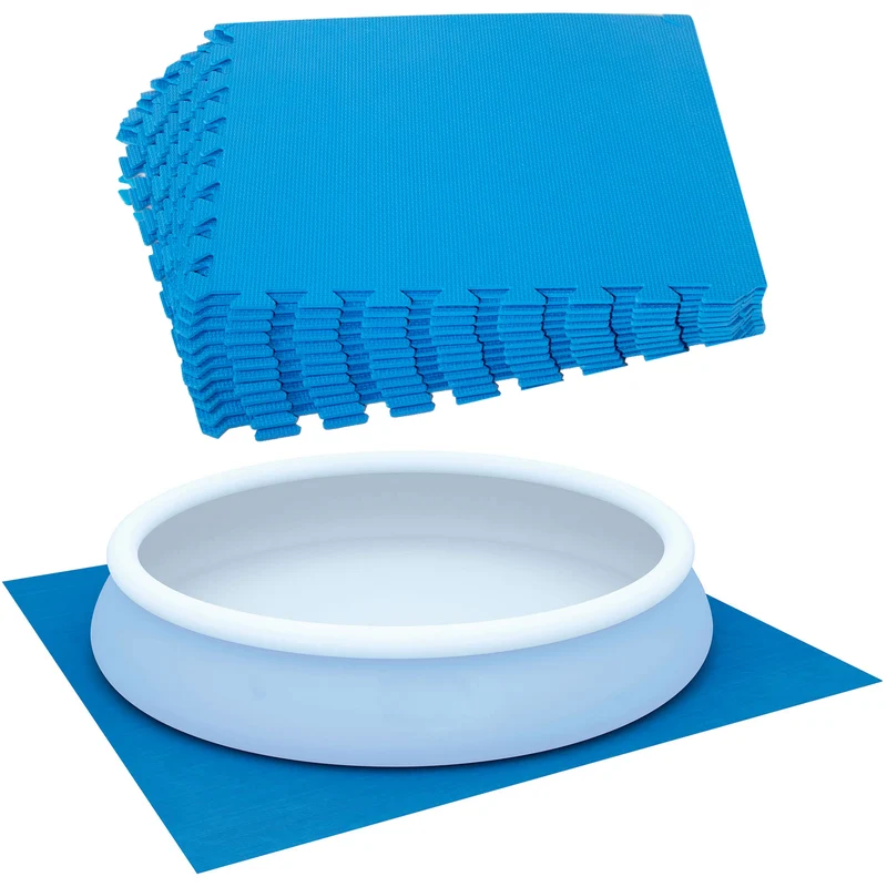 Poolunterlegmatte aus EVA in Blau - 0,5cm dick - 50x50cm - passend für spezielle Poolgrößen - Stecksystem in Puzzleform