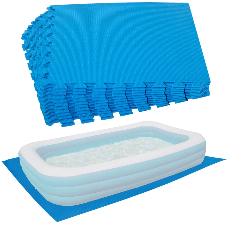 Poolunterlegmatte aus EVA in Blau - 0,5cm dick - 50x50cm - passend für spezielle Poolgrößen - Stecksystem in Puzzleform