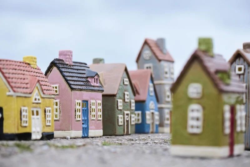 Teelichthaus Lichterhaus Nyhavn 14cm Gelb Braun Keramik Fachwerkhaus Teelichthalter