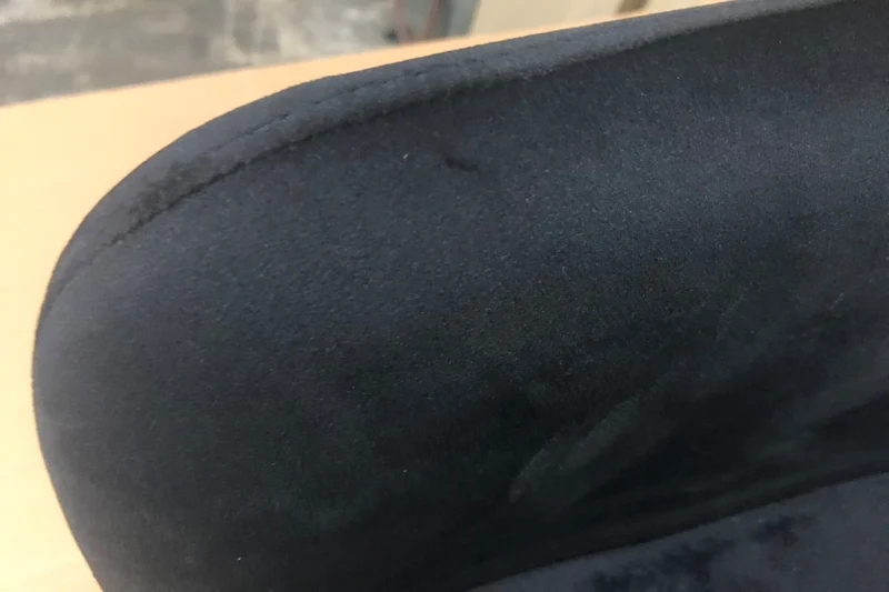 B-Ware KAWOLA Stuhl MALIMA Stoff grau Kufe Metall schwarz