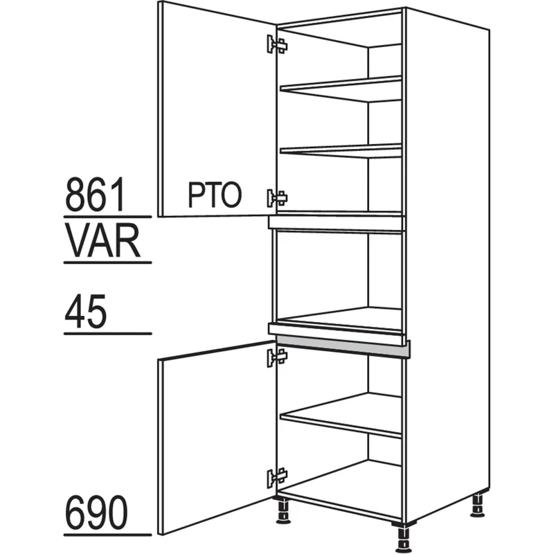 nobilia Geräte-Umbau Mikrowelle LGM-2 60 cm