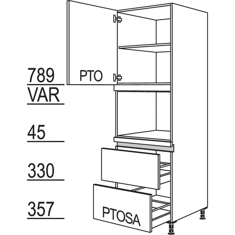 nobilia Geräte-Umbau für Dampfgarer / Kompaktgerät LGDK2A-2 60 cm