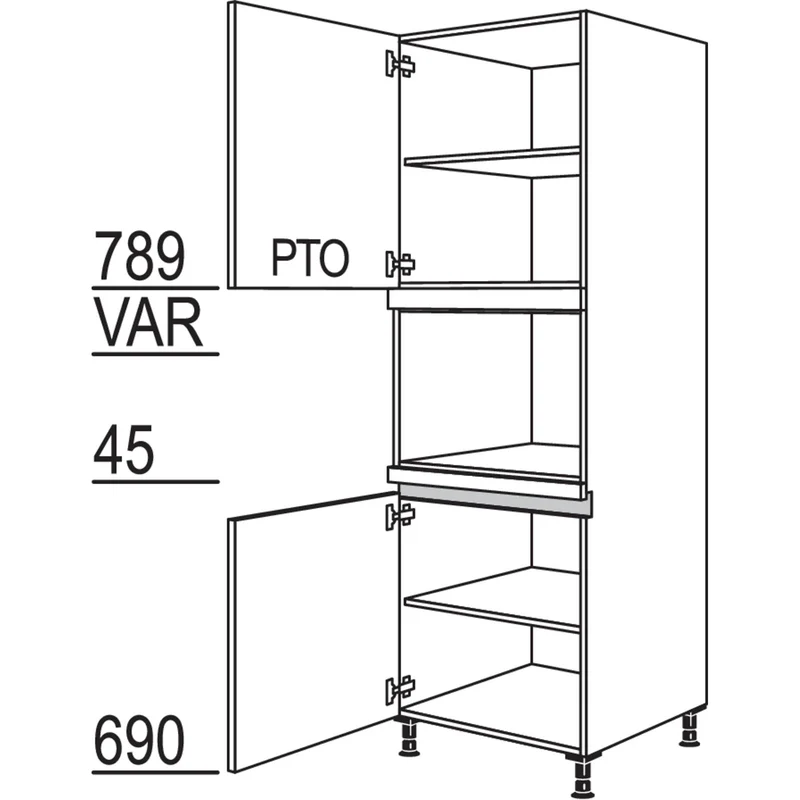nobilia Geräte-Umbau für Dampfgarer / Kompaktgerät LGDK-2 60 cm