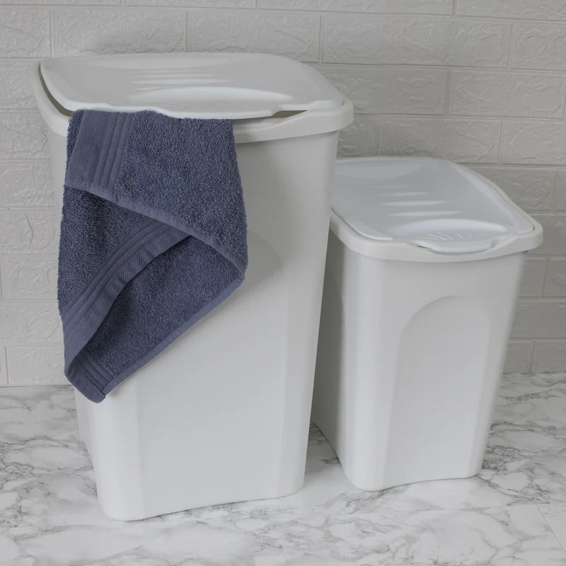 Wäschekorb 25 Liter klein mit Deckel - Wäschesammler ohne Löcher 36x28x40cm Wäschebox Wäschesortierer Kunststoff Singlehaushalt