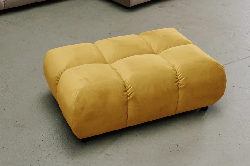 KAWOLA Polsterhocker VIVIEN Hockerbank Velvet curry
