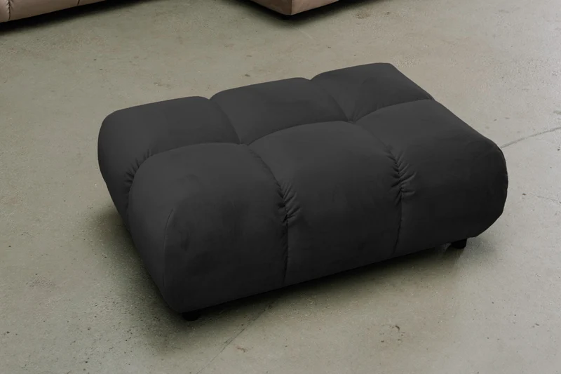 KAWOLA Polsterhocker VIVIEN Hockerbank Velvet schwarz
