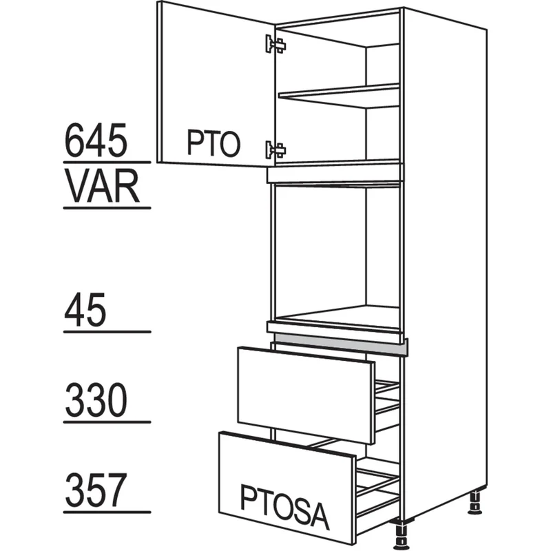 nobilia Geräte-Umbau Backofen LGO2A-2 60 cm