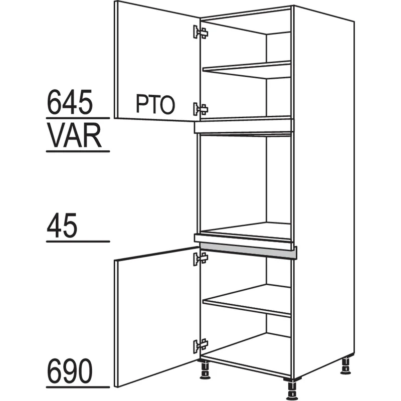 nobilia Geräte-Umbau Backofen LGO-2 60 cm