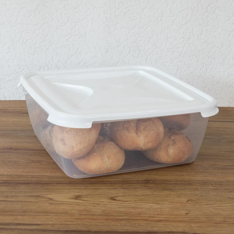 Vorratsdose 10 Liter mit Deckel Frischhaltedose - Gärbox Aufbewahrungsbox mit Deckel - lebensmittelecht - transparent mit weißem Deckel - quadratisch