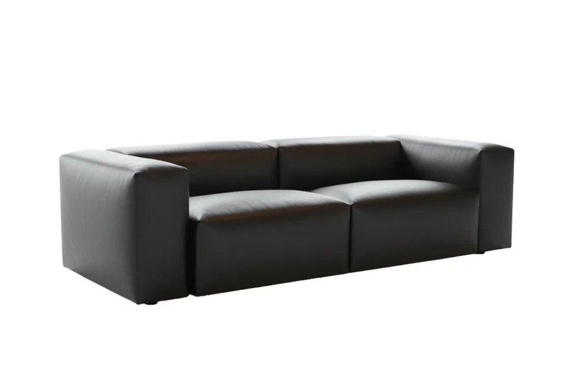 KAWOLA Sofa CELESTE 4-Sitzer Lederfaserstoff schwarz