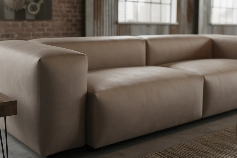 KAWOLA Sofa CELESTE 4-Sitzer Lederfaserstoff anthrazit