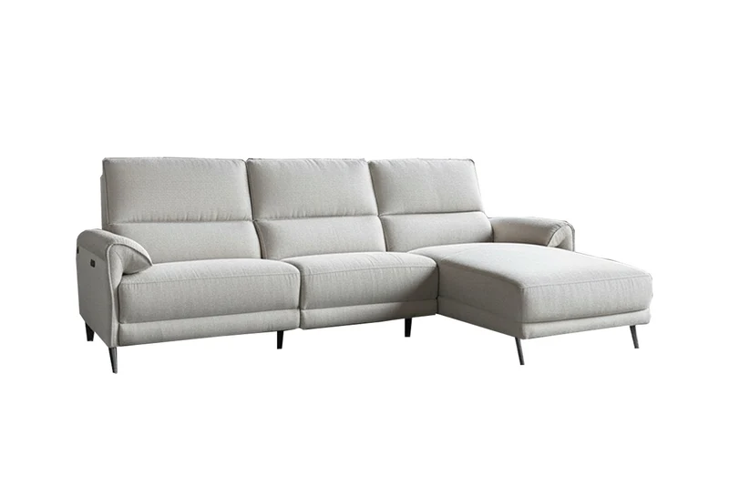 KAWOLA Sofa ADRIANA Ecksofa mit Relaxfunktion Stoff hellgrau