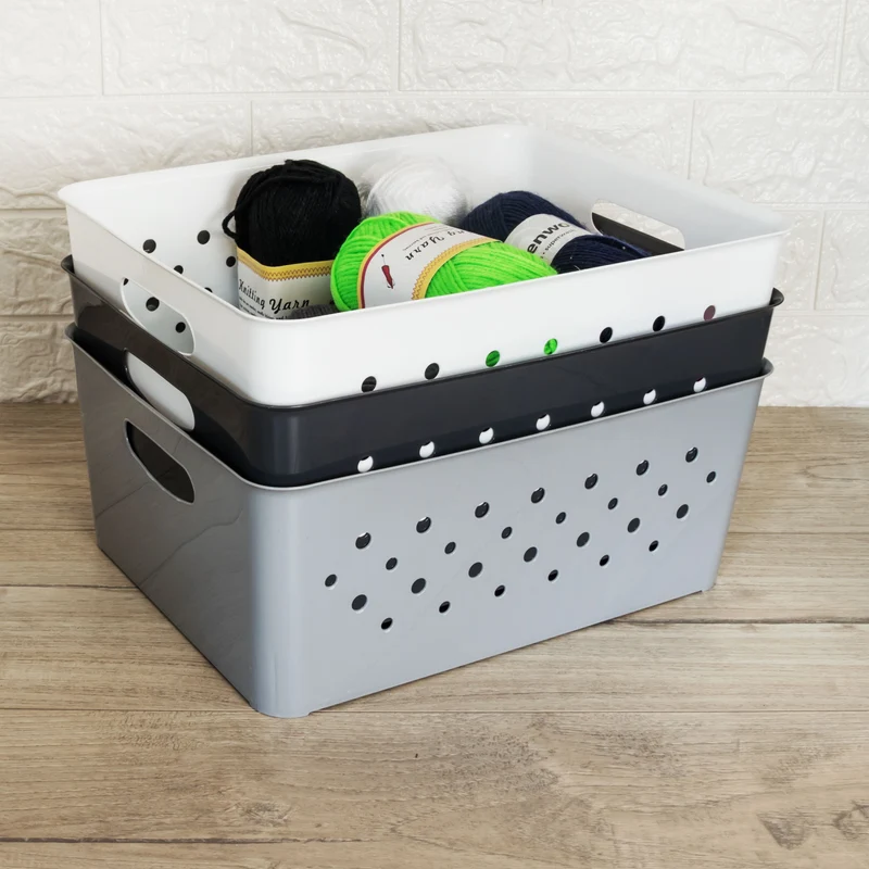 Ordnungsbox 33x26x13cm - 10 Liter - DINA4 - Schubladenorganizer Ordnungskorb Schublade - Organizerbox Ordnungssystem Kunststoff Aufbewahrung Bad Korb Schrank Schreibtisch