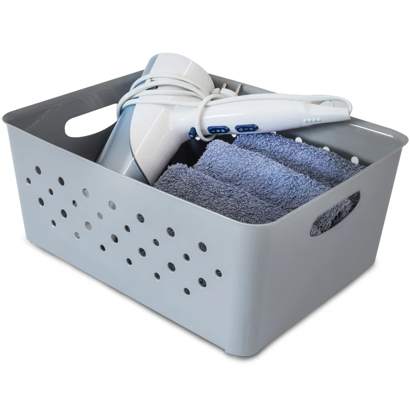 Ordnungsbox 33x26x13cm - 10 Liter - DINA4 - Schubladenorganizer Ordnungskorb Schublade - Organizerbox Ordnungssystem Kunststoff Aufbewahrung Bad Korb Schrank Schreibtisch