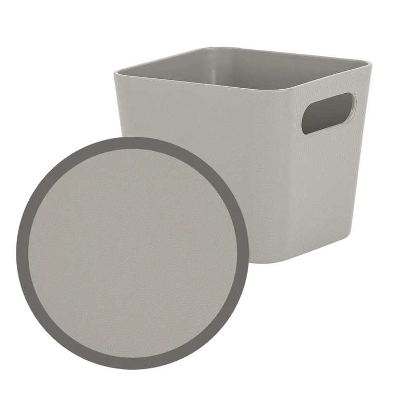 Ordnungsbox - 10x10x10 cm - TAUPE Lederoptik - Ordnungskorb Regalorganizer Wandregal
