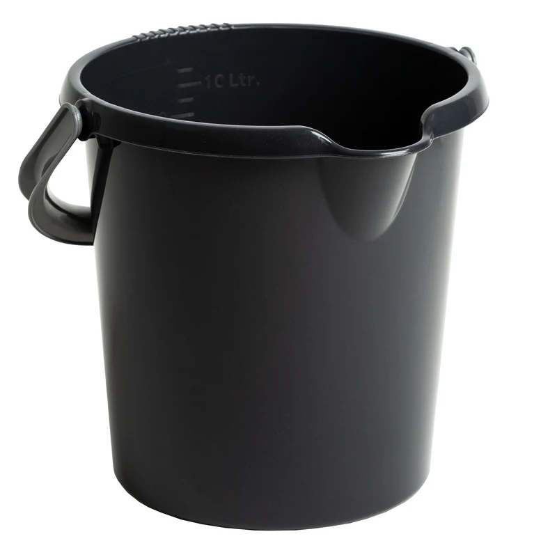 Eimer mit Ausguss und Henkel - 10 Liter - Putzeimer Haushalt Küche Bad Camping Kunststoff Eimer Haushaltseimer Wassereimer
