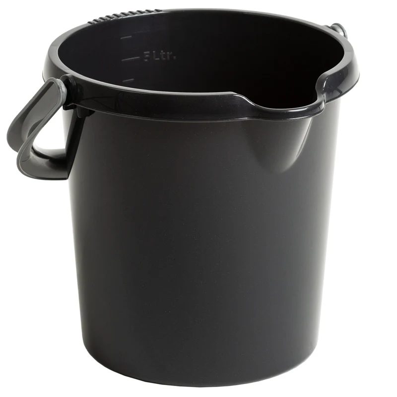 Eimer mit Ausguss und Henkel - 5 Liter - Putzeimer Haushalt Küche Bad Camping Kunststoff Eimer Haushaltseimer Wassereimer