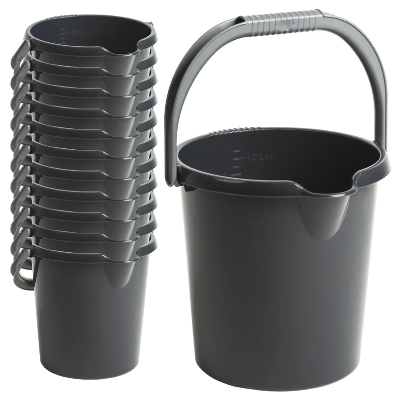 Eimer mit Ausguss und Henkel - 5 Liter - Putzeimer Haushalt Küche Bad Camping Kunststoff Eimer Haushaltseimer Wassereimer