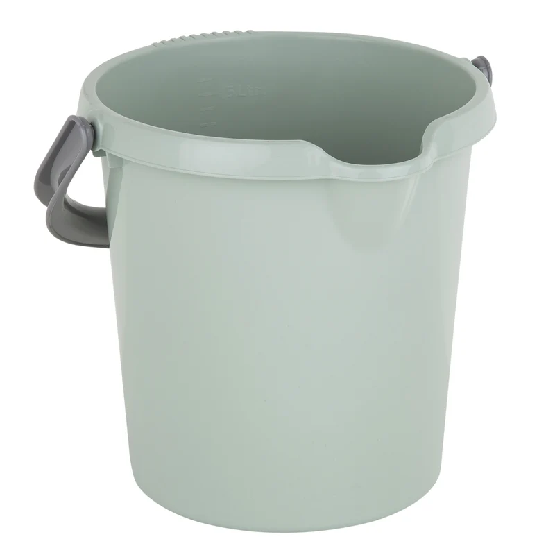 Eimer mit Ausguss und Henkel - 5 Liter - Putzeimer Haushalt Küche Bad Camping Kunststoff Eimer Haushaltseimer Wassereimer