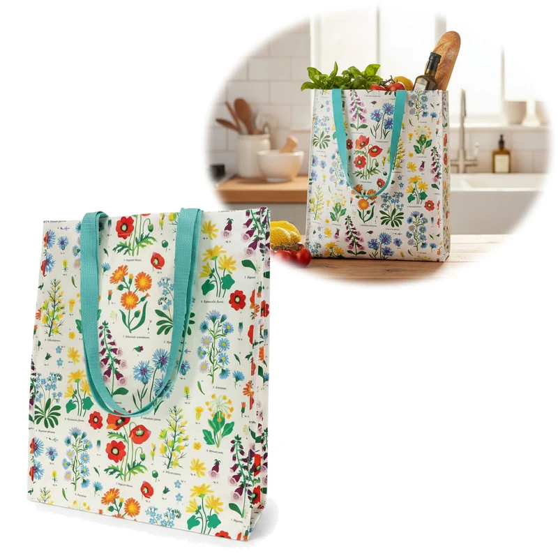 Retro Shopper Einkaufstasche Wild Flowers faltbar Strandtasche Tragetasche