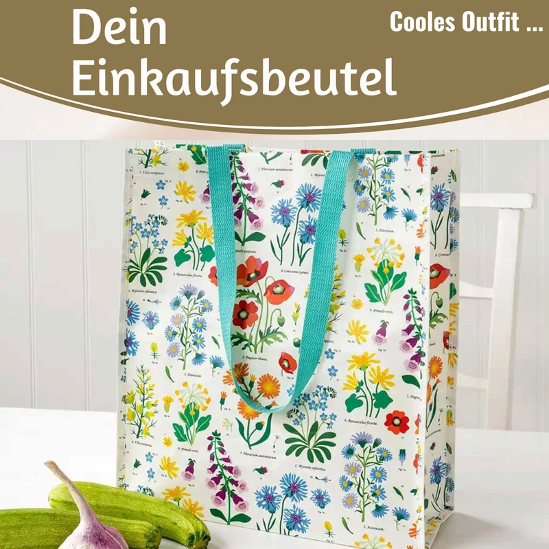 Retro Shopper Einkaufstasche Wild Flowers faltbar Strandtasche Tragetasche