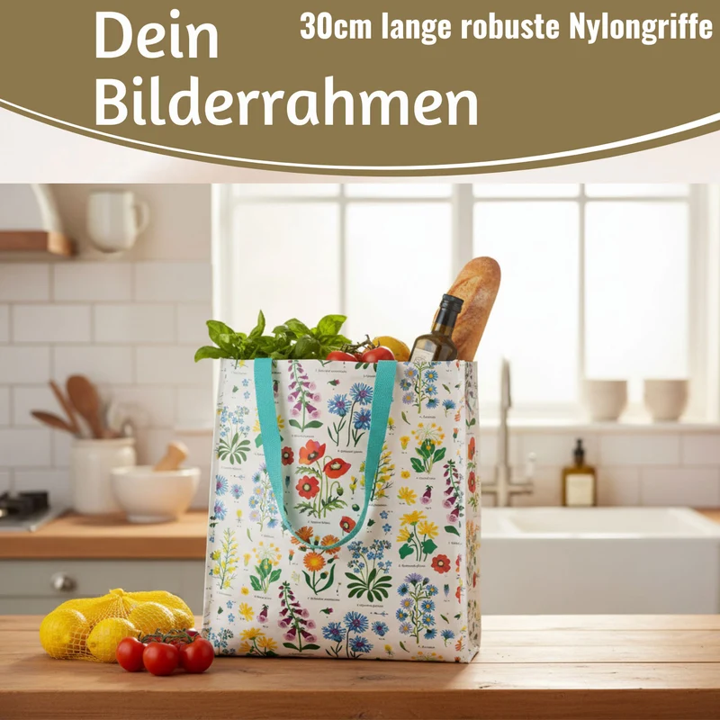 Retro Shopper Einkaufstasche Wild Flowers faltbar Strandtasche Tragetasche
