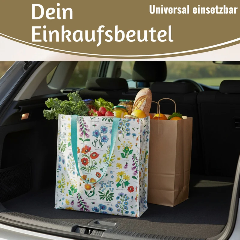 Retro Shopper Einkaufstasche Wild Flowers faltbar Strandtasche Tragetasche