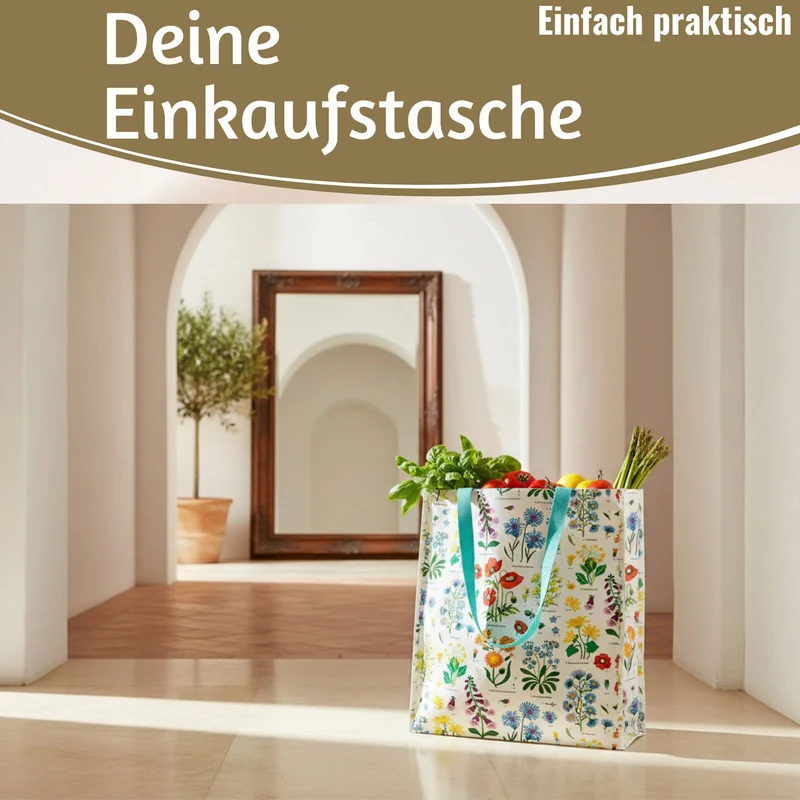 Retro Shopper Einkaufstasche Wild Flowers faltbar Strandtasche Tragetasche