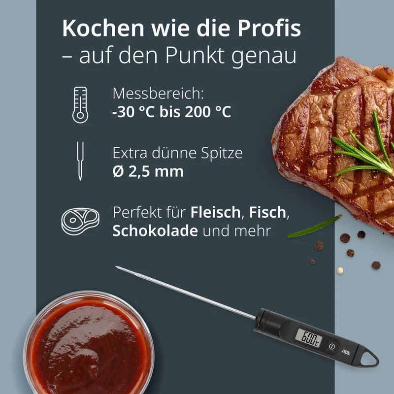 ADE digitales Küchenthermometer - Creme - 22,4 cm