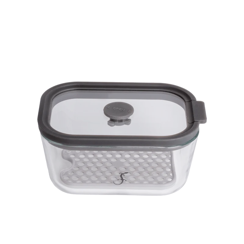 LURCH, Glasbehälter Fresh 500ml mit dichtem Deckel und Abtropfgitter