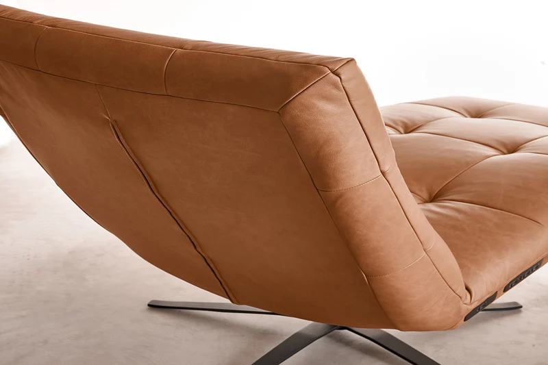 KAWOLA Relaxliege LETICIA motorisch Leder cognac