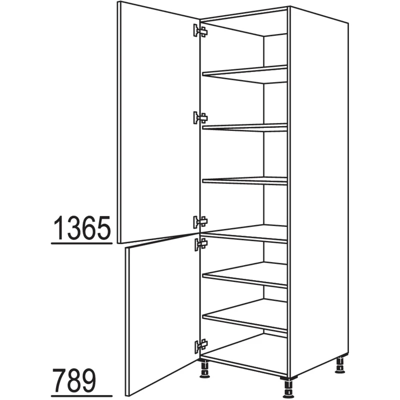 nobilia XL-Geschirr-/ Vorratsschrank HDV76-2X 76,2 cm