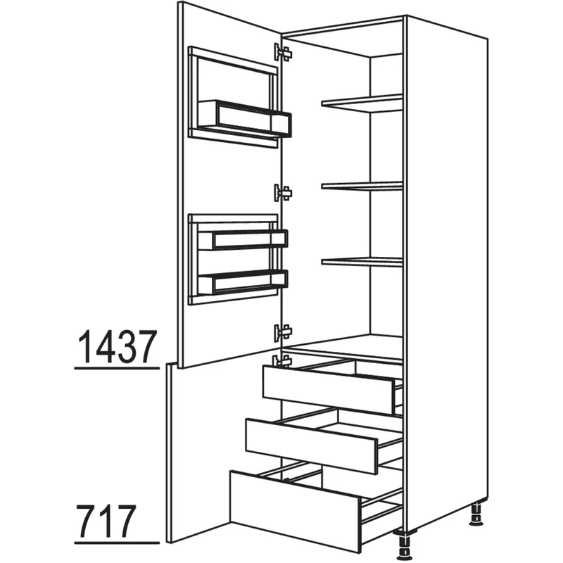 nobilia Breakfastschrank BKFST2IA50-3 50 cm
