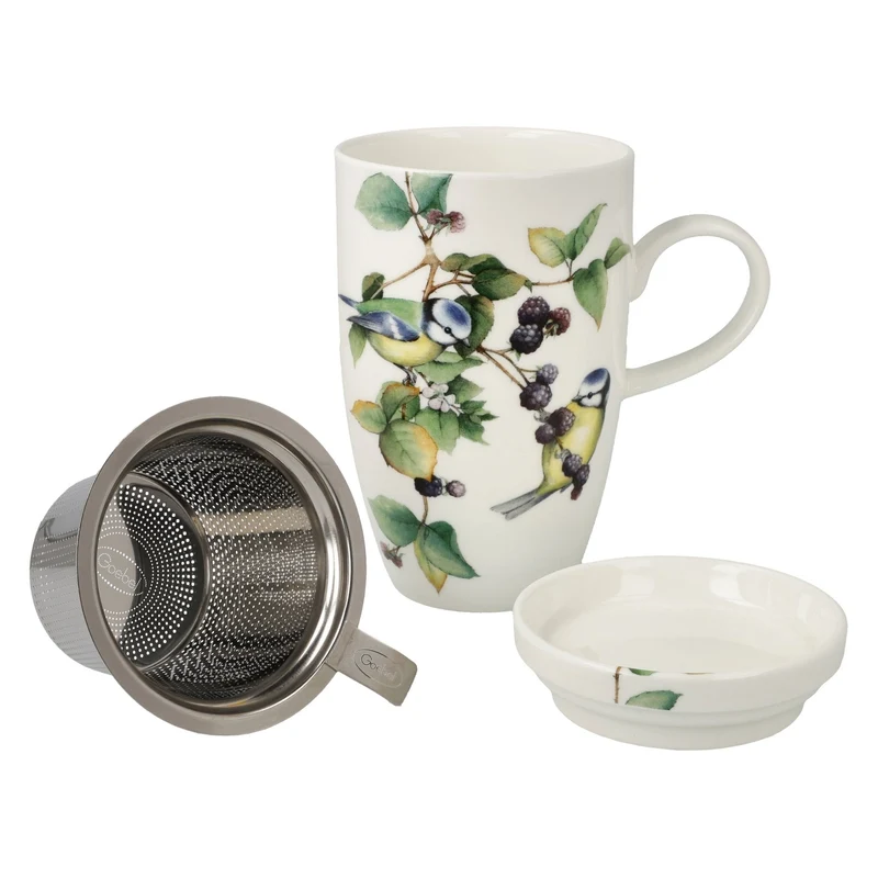 Goebel Singvögel Teetasse mit Deckel & Sieb „Blaumeisen“ – 14,5 cm – 2026